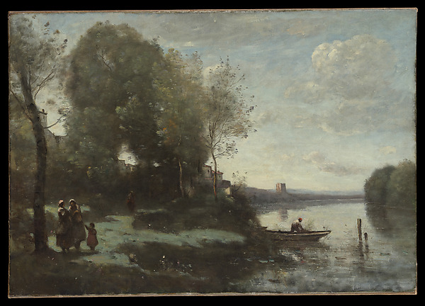 River with a Distant Tower