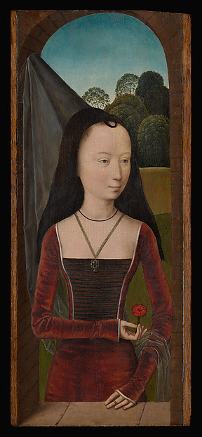 Hans Memling, Young Woman with a Pink
