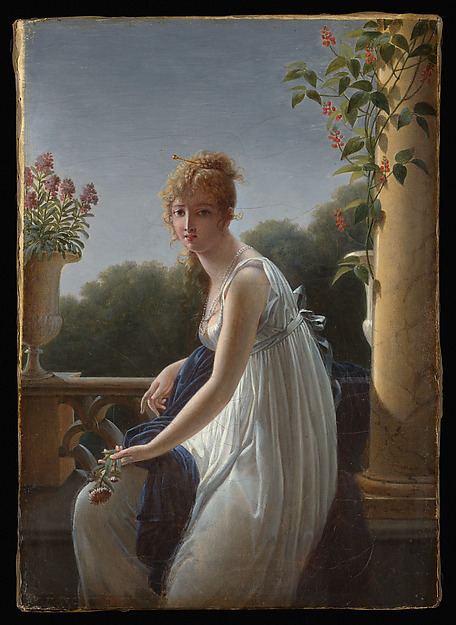 A Woman Seated on a Balustrade by Marie Denise Villers, The Metropolitan Museum of Art
