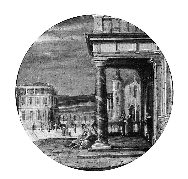 A Renaissance Portico with Elegant Figures