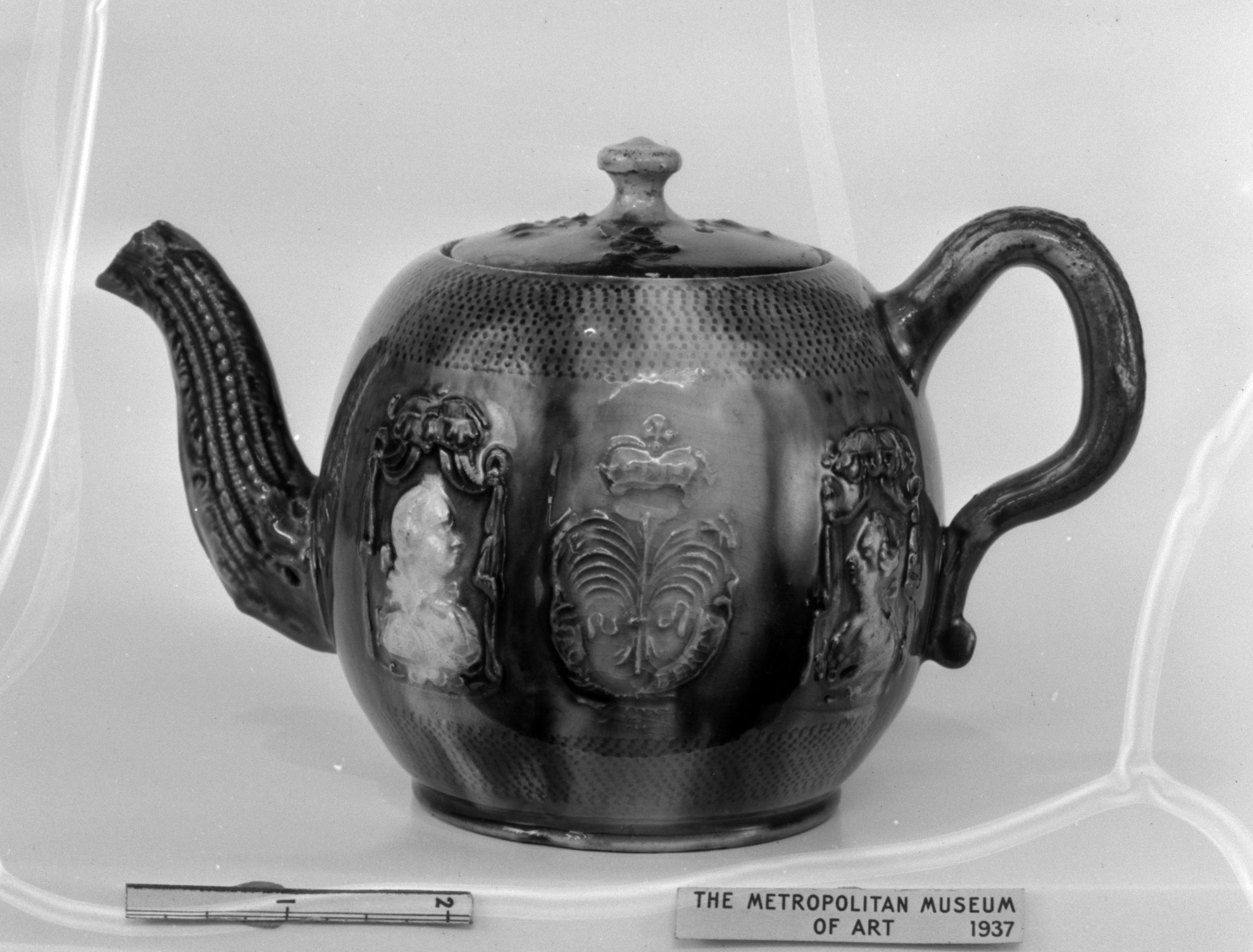 18th Century Staffordshire Black Glazed Miniature Teapot.