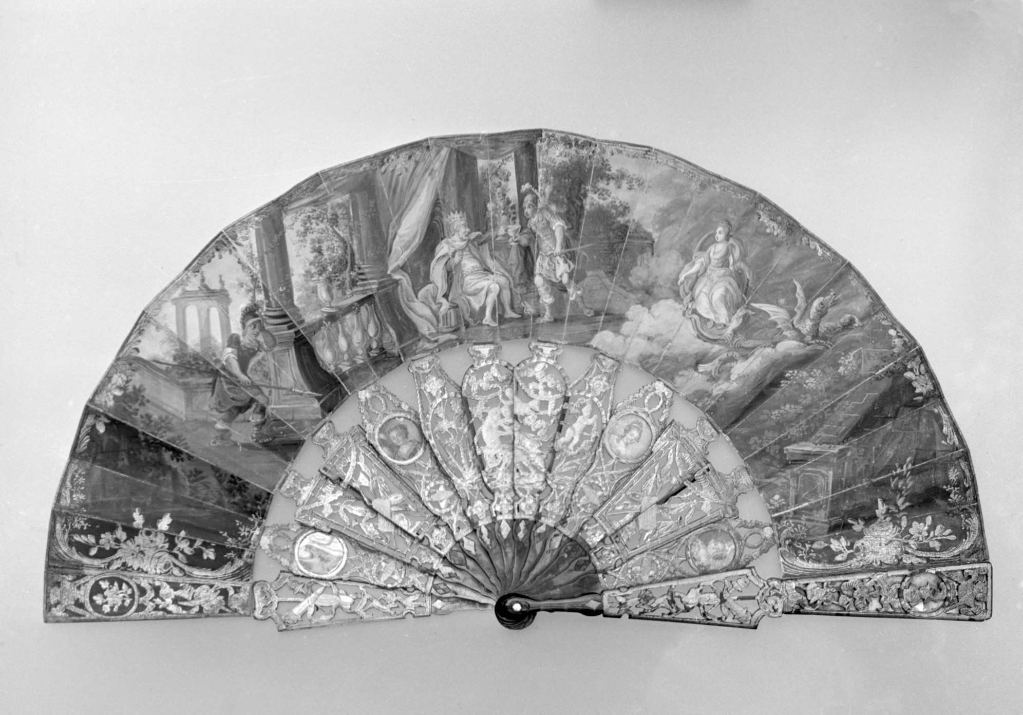 Sleeping Love, ca. 1770-1780 Folded fan, the leaf in pa…