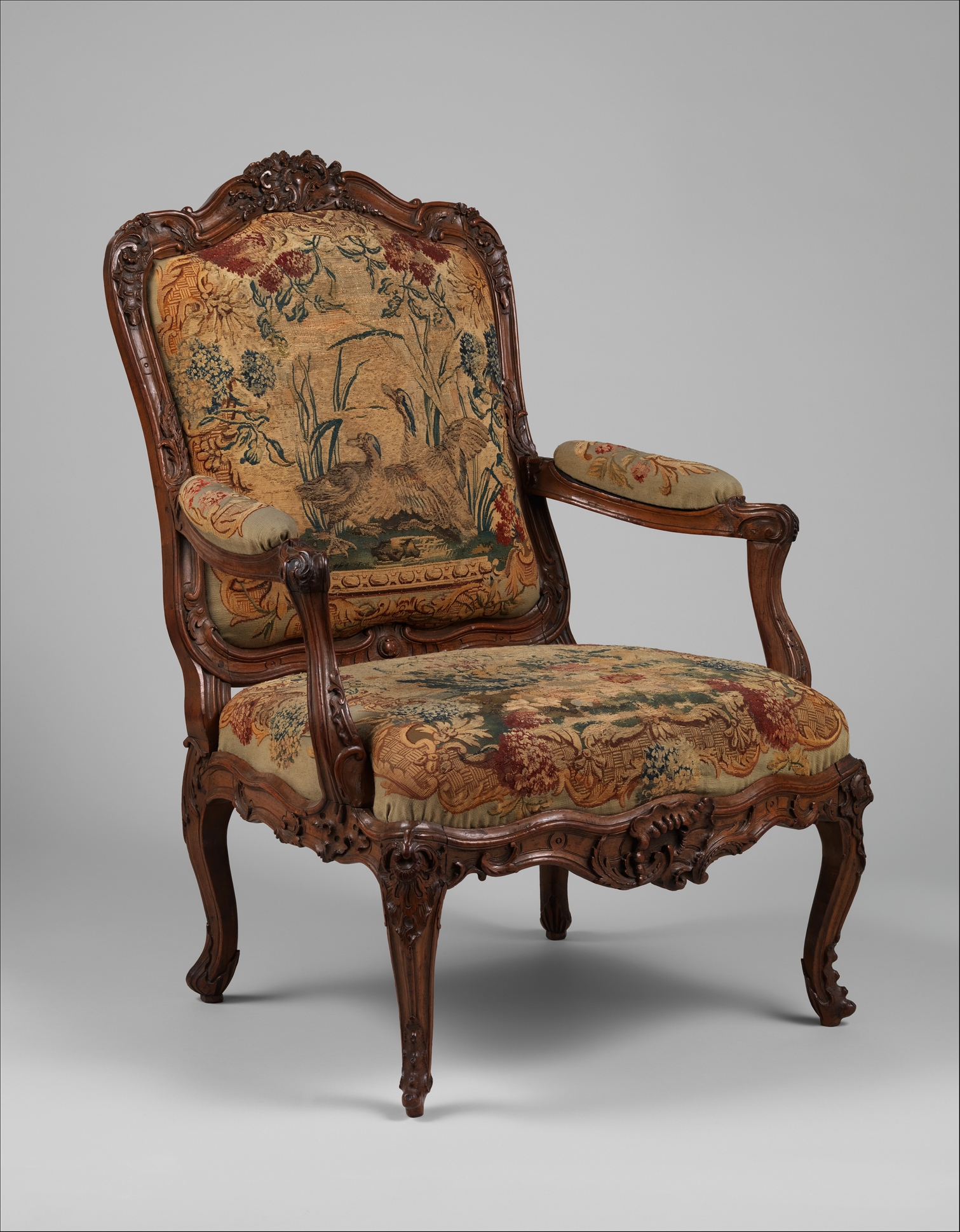 possibly by Louis I Cresson  Armchair (bergère) (one of a pair