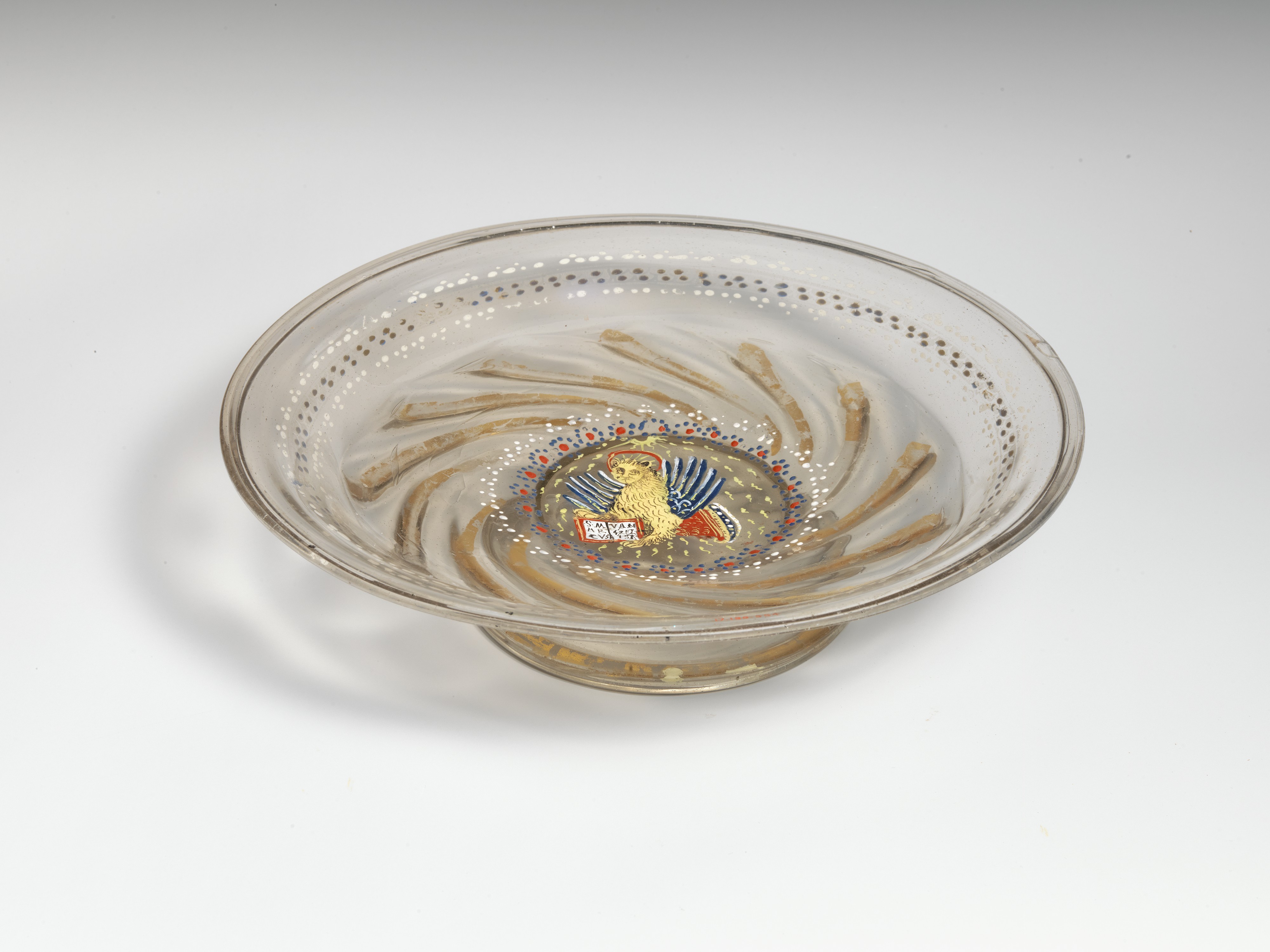 Low footed bowl with central medallion of the winged lion of St. Mark ...