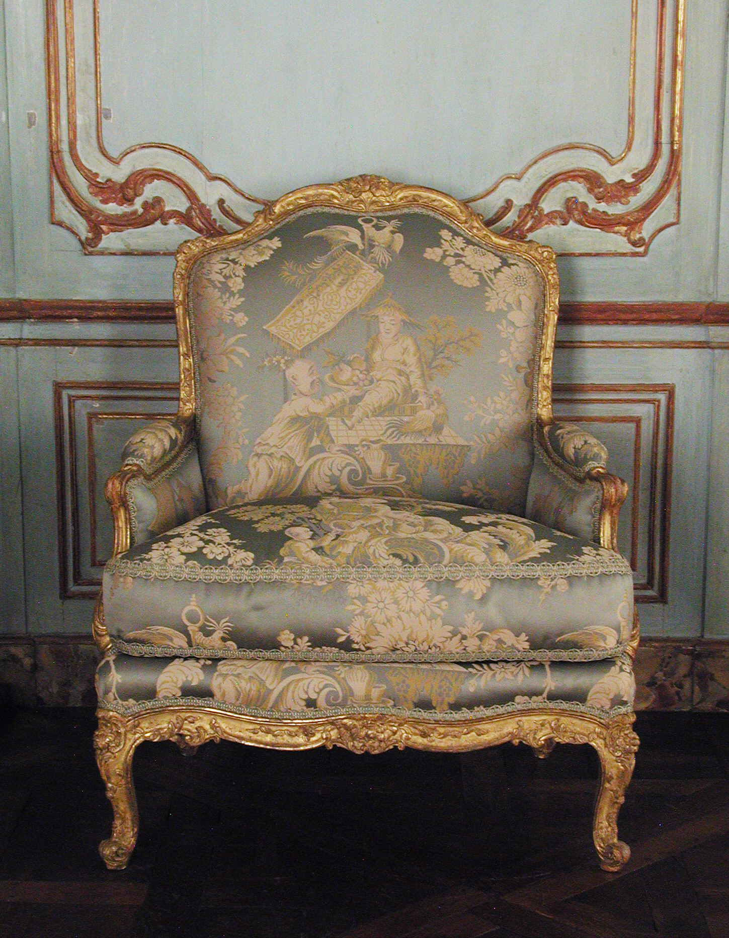 18TH CENTURY LOUIS XV PERIOD CARVED BEECHWOOD FAUTEUIL, NEWLY