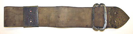 Belt (gouriz), Leather, brass, French, Brittany