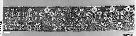 Border, Silk and metal thread, French