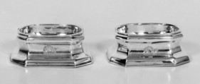 Pair of saltcellars, Mary Rood, Silver, British, London
