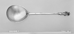 Master spoon, William Cawdell  British, Silver, parcel gilt, British, London