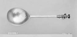 Apostle spoon, John Foxe  British, Silver, parcel gilt, British, London