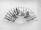 Fan, Paper, ivory, gilt, paillettes, tortoiseshell, mother-of-pearl, French