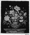 Flowers in a silver vase, Savonnerie Manufactory, Wool (143-169 knots per sq. inch, 25 per sq. cm.), French, Paris