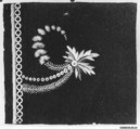 Embroidery sample for a man’s suit, Silk thread and cardboard on wool, French