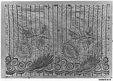 Dress border, Silk and metal thread on silk, French