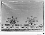Dress border, Silk, metal thread and metal on silk, French