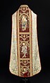 Chasuble, Silk, metal, linen, Spanish and British or Chinese made for export