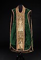 Chasuble, Silk, metal, linen, possibly Austrian