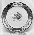Plate (Assiette à palmes) (1 of 102) (part of a service), Sèvres Manufactory  French, Soft-paste porcelain, French, Sèvres