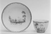 Teabowl and saucer, Loosdrecht  Dutch, Hard-paste porcelain, Dutch, Loosdrecht
