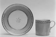 Cup and saucer, Hard-paste porcelain, possibly Dutch