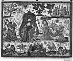 Picture with stumpwork embroidery, Silk and metal thread on silk, British