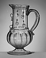 Jug, Glass, French, possibly Lorraine or Nevers