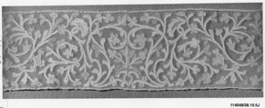 Hebrew ritual lace (one of four), Silk, needle lace, Italian, Burano
