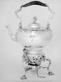 Teakettle with stand and spirit lamp, Thomas Heming, Silver, British, London