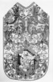 Chasuble, Silk satin embroidered with silk and metal thread; metal lace, Italian