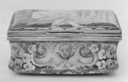 Snuffbox, Castelli, Earthenware; silver, Italian, probably Castelli