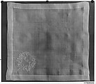 Handkerchief, Cotton on cotton, possibly French