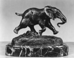 Senegalese Elephant, Antoine-Louis Barye French, Bronze, marble base, French, Paris