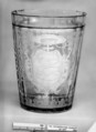 Beaker, Glass, double walled, with decoration in gold leaf, engraved (Zwischengold glass), Bohemian