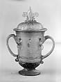 Standing cup with cover, Glass, probably French