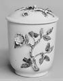 Jar with cover, Chantilly French, Tin-glazed soft-paste porcelain, French, Chantilly