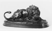 Lion Devouring a Doe, Antoine-Louis Barye  French, Bronze, brown patina, French
