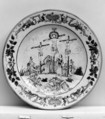 Plate, Hard-paste porcelain, Chinese, for Contential European market