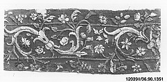Piece, Silk and metal thread on gauze, Italian
