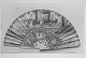 Fan, Kid, ivory, mother-of-pearl, gilt, paint, Netherlandish