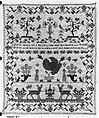 Sampler, Silk on wool canvas, British