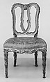 Side chair, Walnut, painted and gilded; damask, Italian