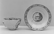 Cup and saucer, Hard-paste porcelain, Chinese, possibly for British market