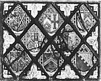Eight heraldic quarries, Stained glass, British