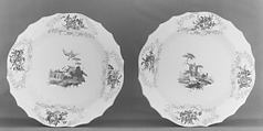 Plate, Tournai  Belgian, Soft-paste porcelain, Belgian, Tournai with Dutch, The Hague decoration