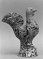 Cock, Salt-glazed agateware, British, Staffordshire