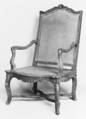 Armchair, Carved fruitwood and beechwood, caning, French