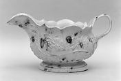 Sauceboat, Salt-glazed stoneware, British, Staffordshire