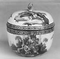 Sugar bowl with cover, Frankenthal Porcelain Manufactory German, Hard-paste porcelain, German, Frankenthal