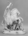 Tartar horseman attacked by a lion, Nymphenburg Porcelain Manufactory (German, 1747–present), Hard-paste porcelain, German, Nymphenburg
