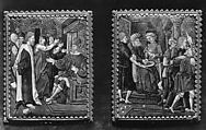 Christ Before Herod (one of a series), Painted enamel on copper, partly gilt, French